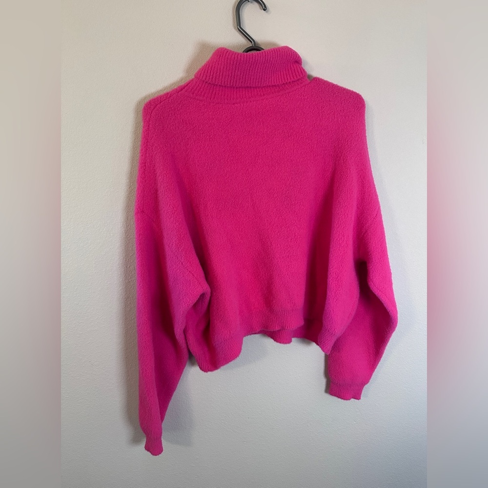 Zara Women's hot Pink Turtleneck Sweater long sleeve size XL - Picture 7 of 7